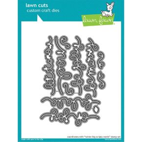 Lawn Fawn Lawn Cuts Custom Craft Die - Winter Big Scripty Words (LF1229): oh joy, be merry, fa la la, noel, let it snow, be jolly