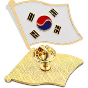 2/12/50/100Pcs South Korea Flag Lapel Pins Bulk Enamel Souvenir- Metal S Korean Brooch Badge for Men Women Clothes Bags Hats