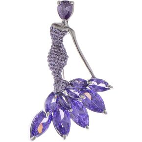 Alilang Womens Rhinestones Mermaid Design Brooch Pin