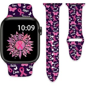 Cute Watch Bands Compatible with Apple Watch 38mm 40mm 41mm 42mm 44mm 45mm for Women Men Silicone Wristbands Strap Replacement for IWatch Series SE 8 7 6 5 4 3 2 1