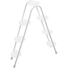 Coshar Triangle Display Shelf Stand 7 Tier Iron Display Riser for Decorating and Organizing Collection Organizer Holder for Figures Collectibles Dolls Jewelry Commodity (White, Triangle)
