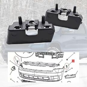 Front Bumper Upper Cover Outer Support Bracket Left & Right Side Compatible with Dodge Ram 1500 2009-2020 Replace 55277480AD 55277481AD