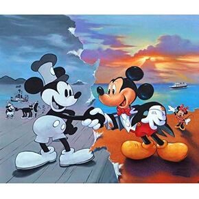 5D Diamond Painting Paint by Numbers Kits for Adult,Mouse Round Full Drill Crystal Rhinestone Embroidery Cross Stitch Arts Craft Canvas Supply DIY Gift for Home Wall Decor(16"X12")