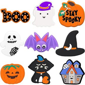 Silicone Focal Beads Halloween Silicone Beads for Pens Characters Silicone Accessories Kits for Making Keychain Necklace Bracelet Handmade Crafts Assorted Silicone Beads for Beaded Pen-9 Styles