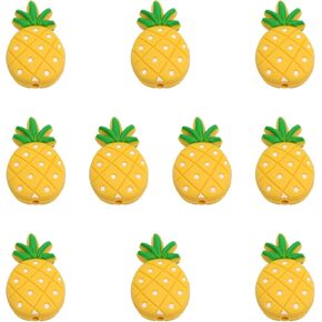 CHGCRAFT 10Pcs Pineapple Shape Silicone Beads for DIY Necklaces Bracelet Keychain Making Handmade Crafts, Gold
