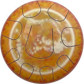 Red Sun Designer Steel Tongue Drum 10" - 7 tunings to choose - Free Bag & Mallets (A Hirajoshi (8 tone) SD10R5)