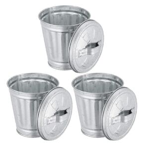 NUOBESTY 3pcs Mini Trash Can Desktop Garbage Bin Iron Garbage Can Pencil Cup Holder Flower Pot Compact Wastebasket for Bathroom Vanity Desktop Tabletop Coffee Table Countertop in Saudi Arabia