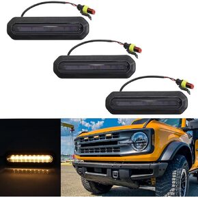 3 قطعة ل 2021 2022 2023 برونكو اكسسوارات الجبهة LED مصباح الشواية 2/4-Door الأبيض OEM أضواء مصبغة المدخن