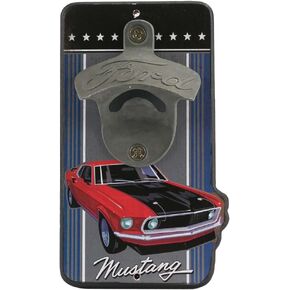 Ford Mustang Wall Bottle Opener - Vintage Ford Mustang Bottle Opener Made With Wood and Cast Metal - Great Gift Idea