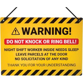 Night Worker Sleeping "Do Not Disturb" Door Hanger Sign - BIG 11" x 8" Warning Sign to Protect Your Sleep - If This Doesn't Work, Nothing Will!