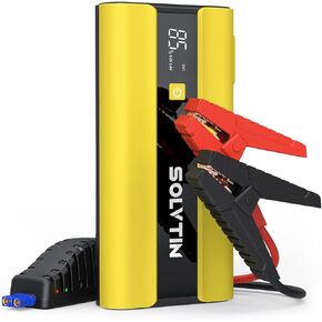 S6 Pro Jump Starter 2000A Peak، جهاز تشغيل السيارة المحمول لما يصل إلى 8 لتر من الغاز و6 لتر من الديزل، حزمة معززة للبطارية 12 فولت مع شاشة LCD، كابلات توصيل، منفذ PD30W من النوع C، QC3.0، ضوء LED in Kuwait