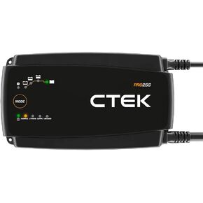 CTEK PRO25S, 25A, 12V Battery Charger and Power Supply, Battery Tender Charger, Battery Maintainer, 12V Lithium Ion Battery Charger for Car and Truck with Reconditioning Mode and Battery Desulfator