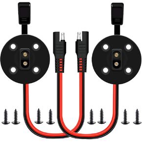 12AWG SAE Solar Power Socket Sidewall Port,[2 Pack] Weatherproof SAE Quick Connect Solar Panel Connector,SAE Female to Male Extension Cable Panel for Solar Generator Motorcycle Generator and More