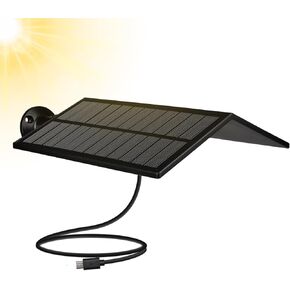 5W Solar Panel for Security Cameras Wireless Outdoor, USB Solar Panels Compatible with DC 5V Rechargeable Battery Camera, 360° Adjustable Bracket,IP65 Waterproof（Camera not Included）