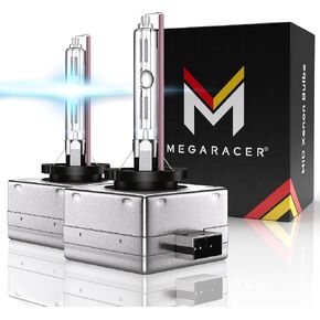 Mega Racer D1C/D1R/D1S HID Headlight Bulb for High Beam Low Beam 35W 10000K Dark Blue Xenon Headlights IP68 Waterproof, Pack of 2