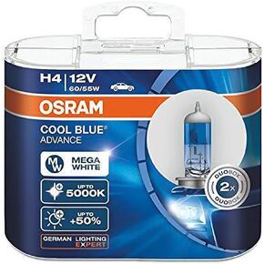OSRAM H4 9003 12V 60/55W 5000K 62193CBA Cool Blue Advance Hi/lo Beam Halogen Headlight 2X