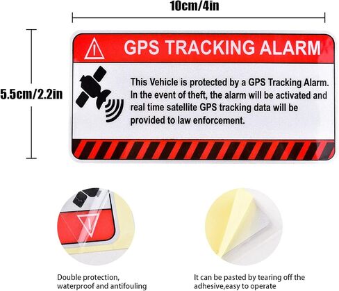 مجموعة ملصقات تتبع نظام تحديد المواقع العالمي (GPS) المضادة للسرقة، شارات سيارة ذاتية اللصق مع علامة تحذير أو ملصق ثابت داخل نافذة السيارة، السيارة، الدراجة النارية، الدراجة، علامة أمان للمركبة ضد السرقة (8) in Kuwait