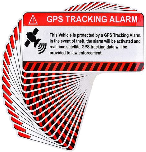 مجموعة ملصقات تتبع نظام تحديد المواقع العالمي (GPS) المضادة للسرقة، شارات سيارة ذاتية اللصق مع علامة تحذير أو ملصق ثابت داخل نافذة السيارة، السيارة، الدراجة النارية، الدراجة، علامة أمان للمركبة ضد السرقة (8) in Kuwait