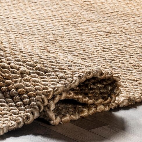 nuLOOM Hailey Hand Woven Jute Runner Rug, 2' 6" x 6', Natural, Runner, 0.75" Thick in Saudi Arabia