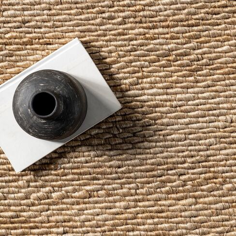 nuLOOM Hailey Hand Woven Jute Runner Rug, 2' 6" x 6', Natural, Runner, 0.75" Thick in Saudi Arabia