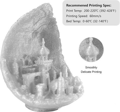 HELLO3D خيوط PLA لامعة فضية 1.75 مم، طباعة ثلاثية الأبعاد لامعة PLA خيوط 1 كجم/بكرة، سطح فلاش السماء المرصعة بالنجوم، دقة الأبعاد +/- 0.05 مم، متوافق مع معظم طابعات/أقلام FDM ثلاثية الأبعاد in Saudi Arabia