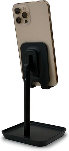 حامل هاتف مثالي عالمي قابل للتمديد ومريح وقابل للتعديل من Kikkerland مع صينية، أسود، للمنزل والمكتب وسطح المكتب in Kuwait