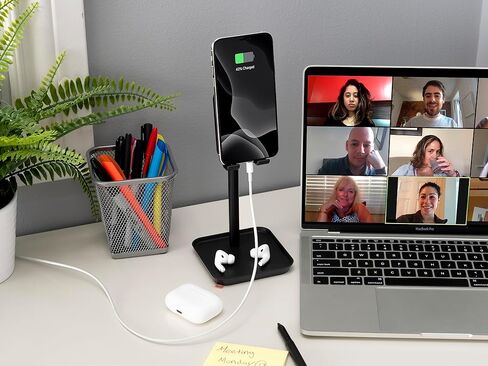 حامل هاتف مثالي عالمي قابل للتمديد ومريح وقابل للتعديل من Kikkerland مع صينية، أسود، للمنزل والمكتب وسطح المكتب in Kuwait