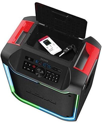 أيون iPA125C باثفايندر 280 درجة 8 بوصة. مكبر صوت بلوتوث قابل للشحن بقوة 120 وات مناسب لجميع الأحوال الجوية مع راديو FM وإضاءة LED in Kuwait