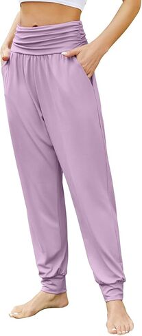 Gracyoga Women's Cozy Yoga Joggers Pants Casual Loose High Waisted Workout Sweatpants Comfy Lounge Pants with Pockets in Kuwait