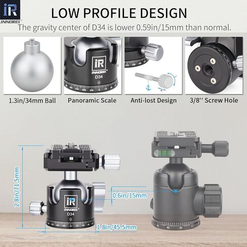 Carbon Fiber Travel Tripod-INNOREL P254CF 60" Professional Compact Camera Tripod Stand for Digital DSLR Travel with Fast Flip Buckle Special-Shaped Center Column 0.98in/25mm Tube Max Load 26.5lb/12kg in Saudi Arabia