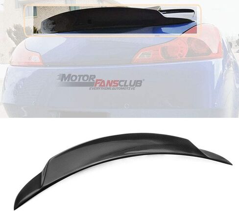 جناح خلفي من MotorFansClub مناسب لسيارة Infiniti G37 2-Door Coupe 2007 2008 2009 2020 2021 2022 2013 جناح صندوق منقار البط (ألياف الكربون الحقيقية) in Saudi Arabia