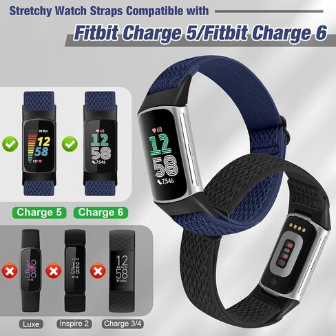 3 عبوات من أربطة النايلون المرنة المتوافقة مع Fitbit Charge 6/Fitbit Charge 5 Band، سوار معصم بديل بحلقة نايلون مطاطية قابلة للتعديل لـ Fitbit Charge 5/Charge 6، للرجال والنساء in Kuwait