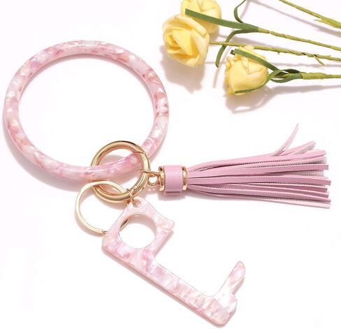 Key Ring Bracelet Wrist Keychain Bracelet Acetate Resin Keychain Wristlet Car Keychain For Women in Saudi Arabia