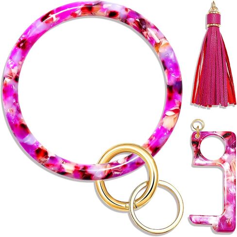 Key Ring Bracelet Wrist Keychain Bracelet Acetate Resin Keychain Wristlet Car Keychain For Women in Saudi Arabia