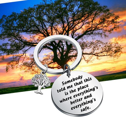 CENWA Somebody Told Me That This Is The Place Keychain Family Tree Keychain in Saudi Arabia