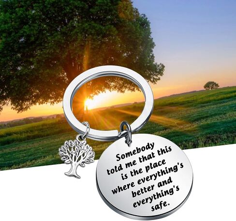 CENWA Somebody Told Me That This Is The Place Keychain Family Tree Keychain in Saudi Arabia