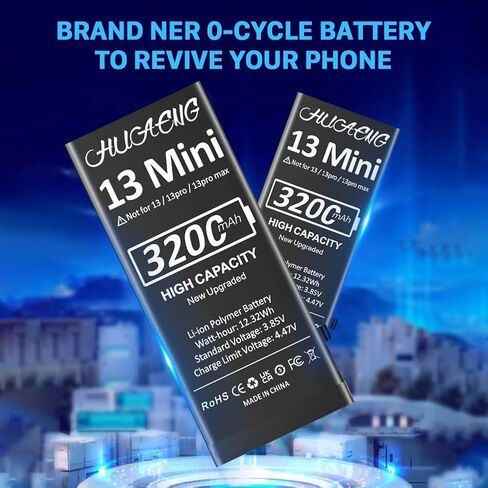 [3200 مللي أمبير] بطارية لهاتف iPhone 13 Mini، 5.4 بوصة (2023 ترقية جديدة) بطارية بديلة عالية السعة لهاتف iPhone 13 Mini A2481 A2626 A2628 A2629 A2630 مع مجموعة أدوات الإصلاح in Kuwait