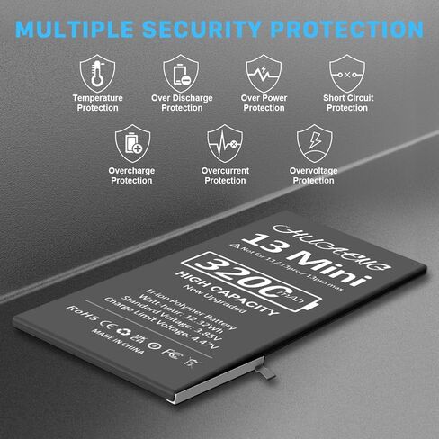 [3200 مللي أمبير] بطارية لهاتف iPhone 13 Mini، 5.4 بوصة (2023 ترقية جديدة) بطارية بديلة عالية السعة لهاتف iPhone 13 Mini A2481 A2626 A2628 A2629 A2630 مع مجموعة أدوات الإصلاح in Kuwait