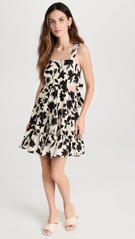 MOON RIVER Women's Floral Print Cutout Shirred Tiered Mini Dress in Saudi Arabia