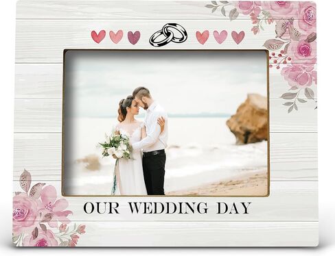 Wedding Picture Frame, Wedding Photo Frames, Wedding Gifts, Marriage License Frame, Gifts for Newlywed Couples,Our Wedding Day Photo Frame 5x7 in Saudi Arabia