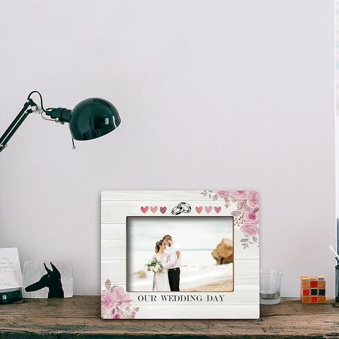 Wedding Picture Frame, Wedding Photo Frames, Wedding Gifts, Marriage License Frame, Gifts for Newlywed Couples,Our Wedding Day Photo Frame 5x7 in Saudi Arabia