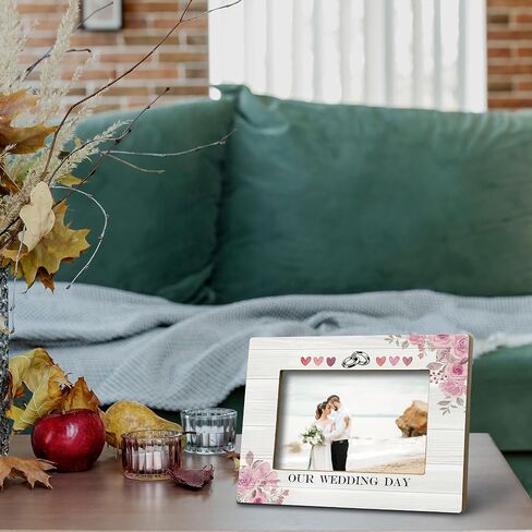 Wedding Picture Frame, Wedding Photo Frames, Wedding Gifts, Marriage License Frame, Gifts for Newlywed Couples,Our Wedding Day Photo Frame 5x7 in Saudi Arabia