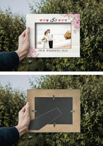 Wedding Picture Frame, Wedding Photo Frames, Wedding Gifts, Marriage License Frame, Gifts for Newlywed Couples,Our Wedding Day Photo Frame 5x7 in Saudi Arabia