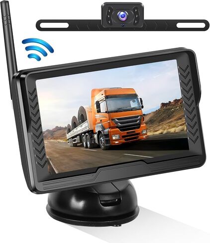 Wireless Backup Camera for Car 5-inch IPS Screen Monitor IP69 Reverse Camera Waterproof Infrared Night Vision Anti-interference Digital Stable Signal DIY Parking Lines Parking Assistance in Saudi Arabia