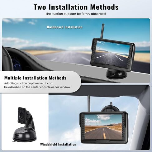 Wireless Backup Camera for Car 5-inch IPS Screen Monitor IP69 Reverse Camera Waterproof Infrared Night Vision Anti-interference Digital Stable Signal DIY Parking Lines Parking Assistance in Saudi Arabia