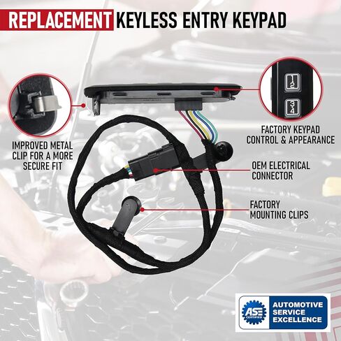 استبدال لوحة مفاتيح الدخول بدون مفتاح من جانب السائق الأيسر بواسطة AA Ignition - متوافق مع شاحنات Ford - 2015-2020 F150، F250، F350، F450، F550 Super Duty - يستبدل 601-046 FL3Z-14A626-AD، FL3Z-14A626-AB in Kuwait