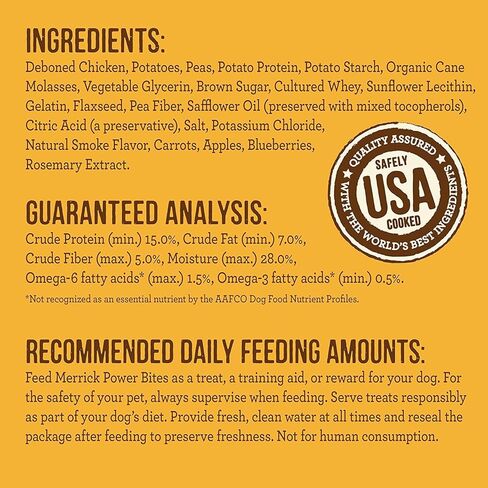 Backcountry Merrick Grain Free Power Bites Pack متنوعة 5 نكهات إجمالية: الدجاج، لحم البقر تكساس، Turducken، سمك السلمون، والأرنب in Kuwait