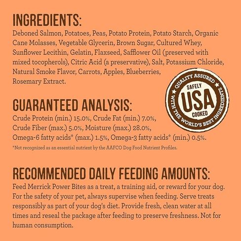 Backcountry Merrick Grain Free Power Bites Pack متنوعة 5 نكهات إجمالية: الدجاج، لحم البقر تكساس، Turducken، سمك السلمون، والأرنب in Kuwait