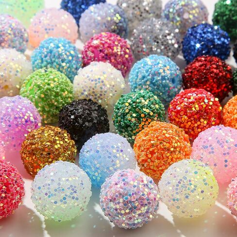 20mm Rhinestone Beads Shine Disco Ball Beads Chunky Bubblegum Beads Valentine's Day Beads Jumbo Plastic Beads for Pen Bag Chain Jewelry Making for Crafts and Jewelry Making(Valentine's Day) in Saudi Arabia