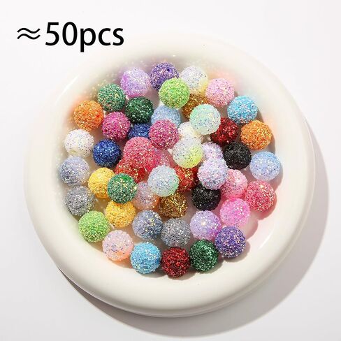 20mm Rhinestone Beads Shine Disco Ball Beads Chunky Bubblegum Beads Valentine's Day Beads Jumbo Plastic Beads for Pen Bag Chain Jewelry Making for Crafts and Jewelry Making(Valentine's Day) in Saudi Arabia